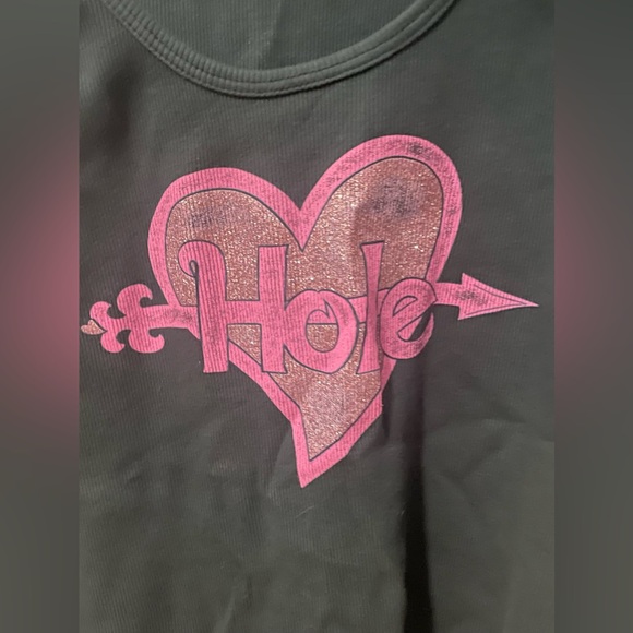 🎸 Daydreamer LA hole miss world cropped tank top new nwt XL glitter heart pink - Picture 5 of 10